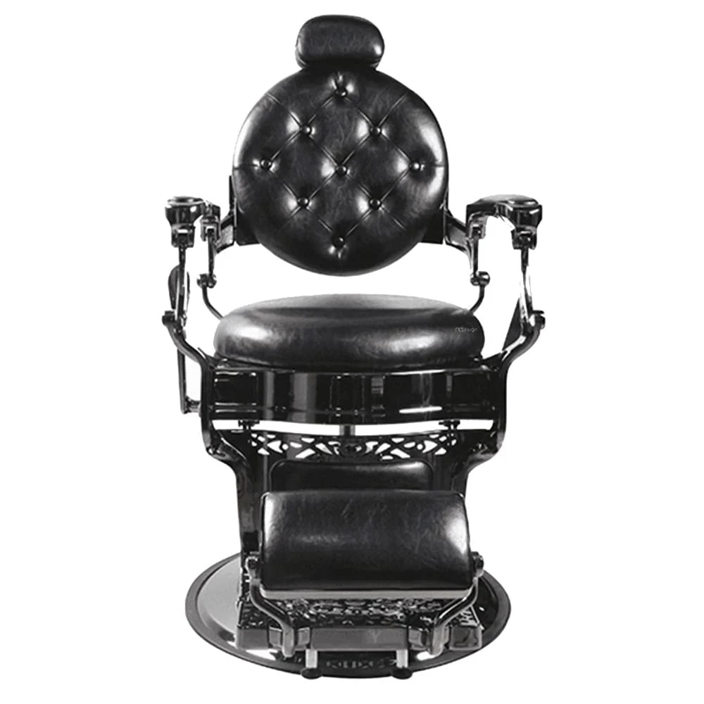 Poltrona barbiere Regina Capitonné Blackchrome