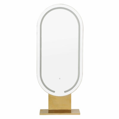 Postazione Specchio LED Bifacciale Oval Gold
