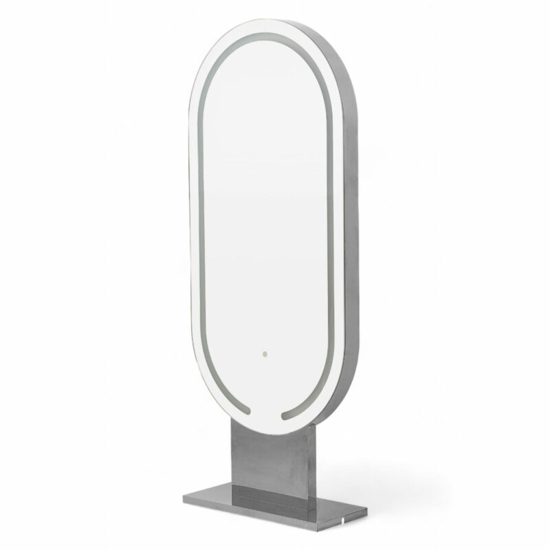 Postazione Specchio LED Bifacciale Oval Silver