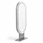 Postazione Specchio LED Bifacciale Oval Silver