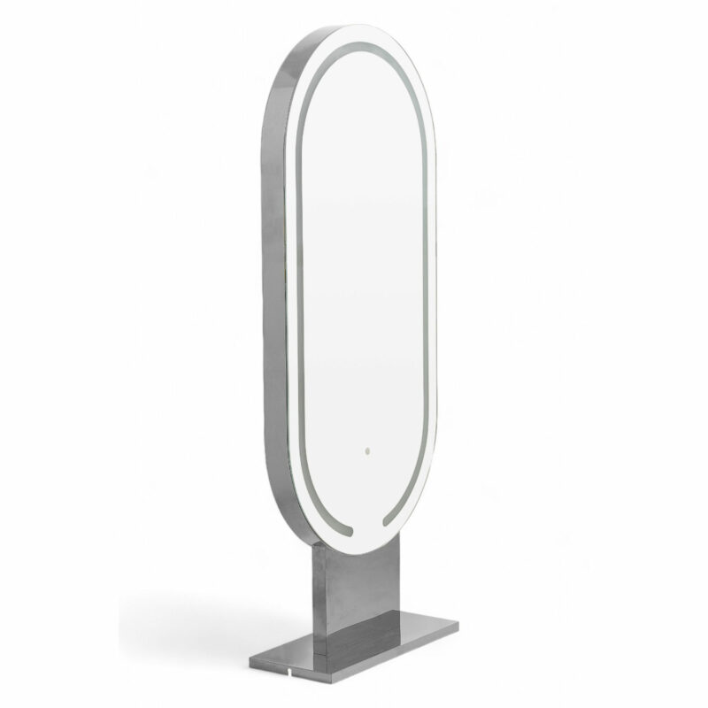 Postazione Specchio LED Bifacciale Oval Silver
