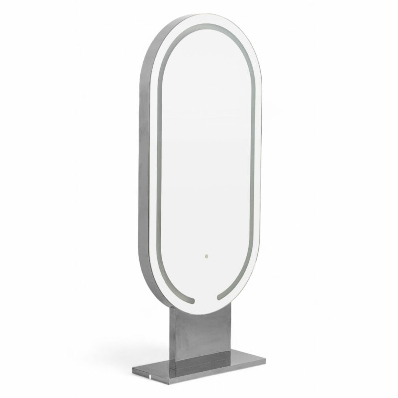 Postazione Specchio LED Bifacciale Oval Silver