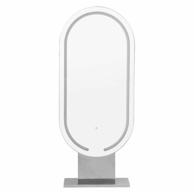 Postazione Specchio LED Bifacciale Oval Silver